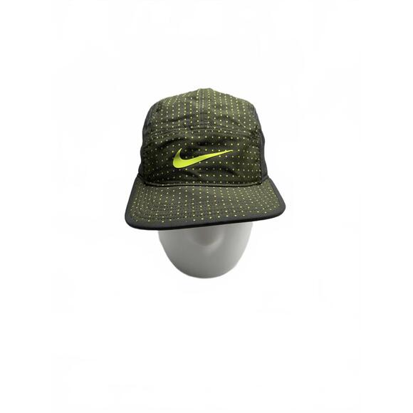 NWT Nike AW84 Dri-Fit 5-Panel Running Hat Clasp Back Green Gray
